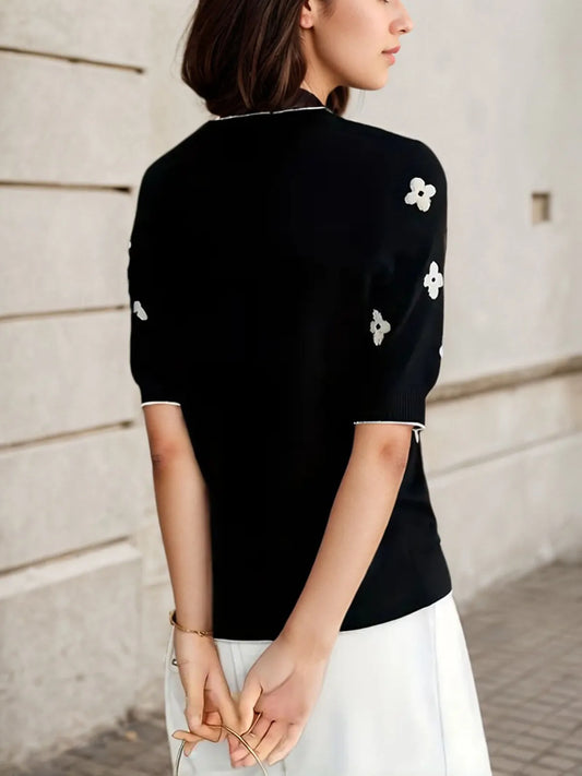 Ditsy Floral Round Neck Sweater