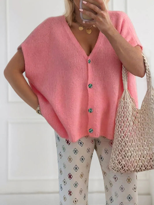 V-neck Cape Cardigan