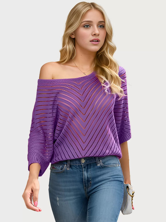V-neck Half Sleeve Sweater